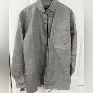 Forge Men’s Black and Grey Diamond Geo Print Long Sleeve FR Western Work Shirt